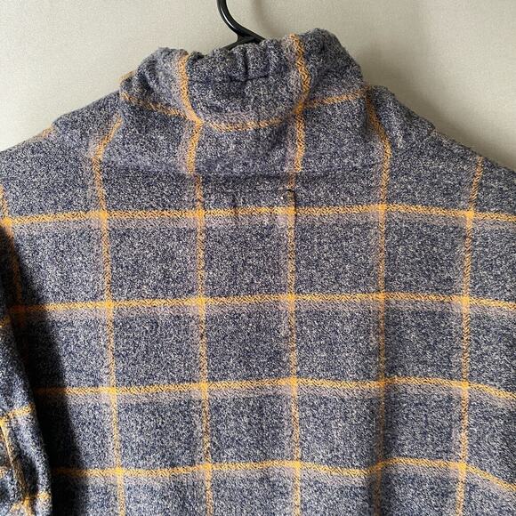Forever 21 sz S gray gold‎ plaid cowl neck cropped jacket - Picture 8 of 9